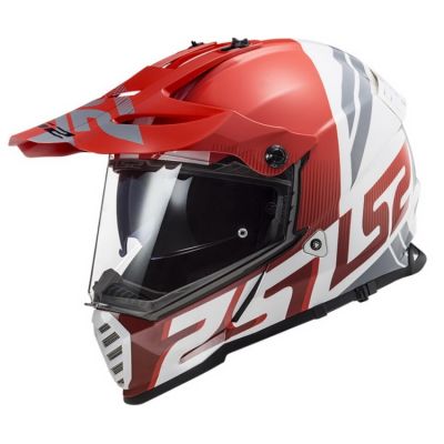 LS2 MX436 PIONEER EVO EVOLVE adventure helma červená/bílá